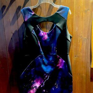 Nebulae pattern dress by MXM, size 16